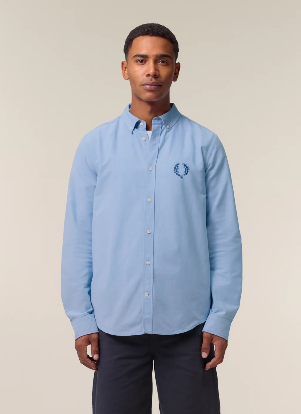 STANLEY OXFORD SHIRT con ejemplo de estampado personalizado 1 (diseño ficticio de muestra)